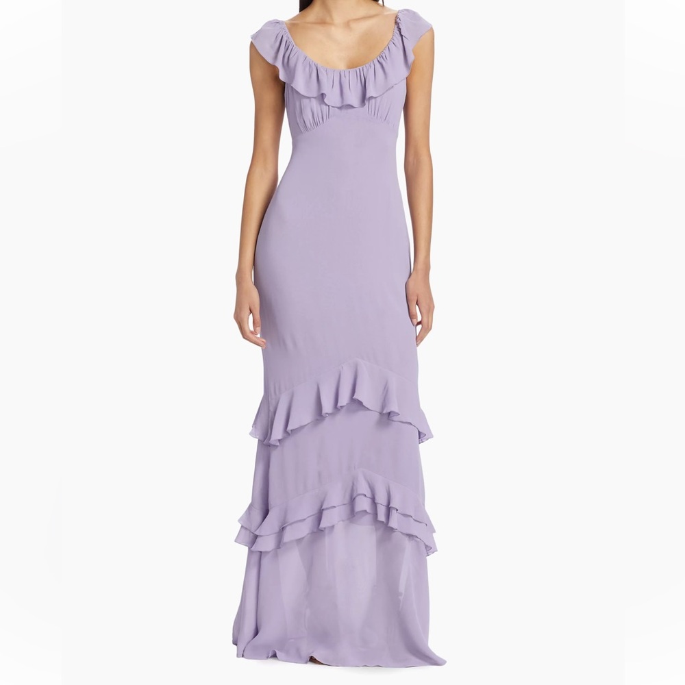 Reformation Tripoli Ruffled Maxi Dress in color Aura - new with tags